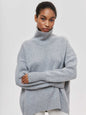 Winter Turtleneck Sweater Ins Solid Color Long Sleeve Pullover Top Women's Clothing