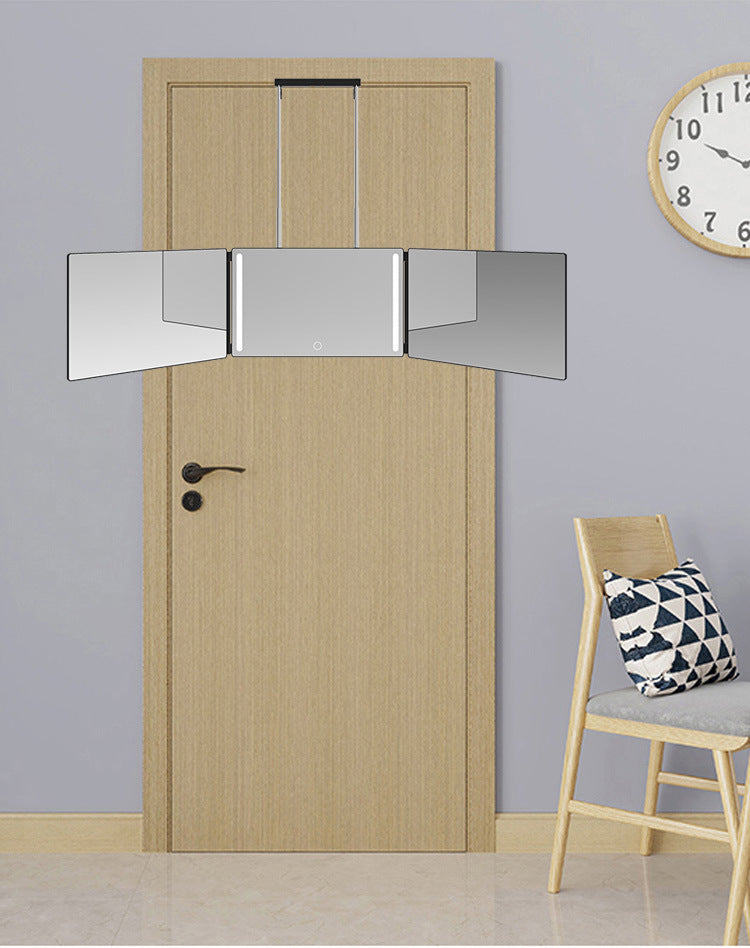 Self-haircutting Retractable Adjustable Makeup Mirror Hanging Three-folding Mirror