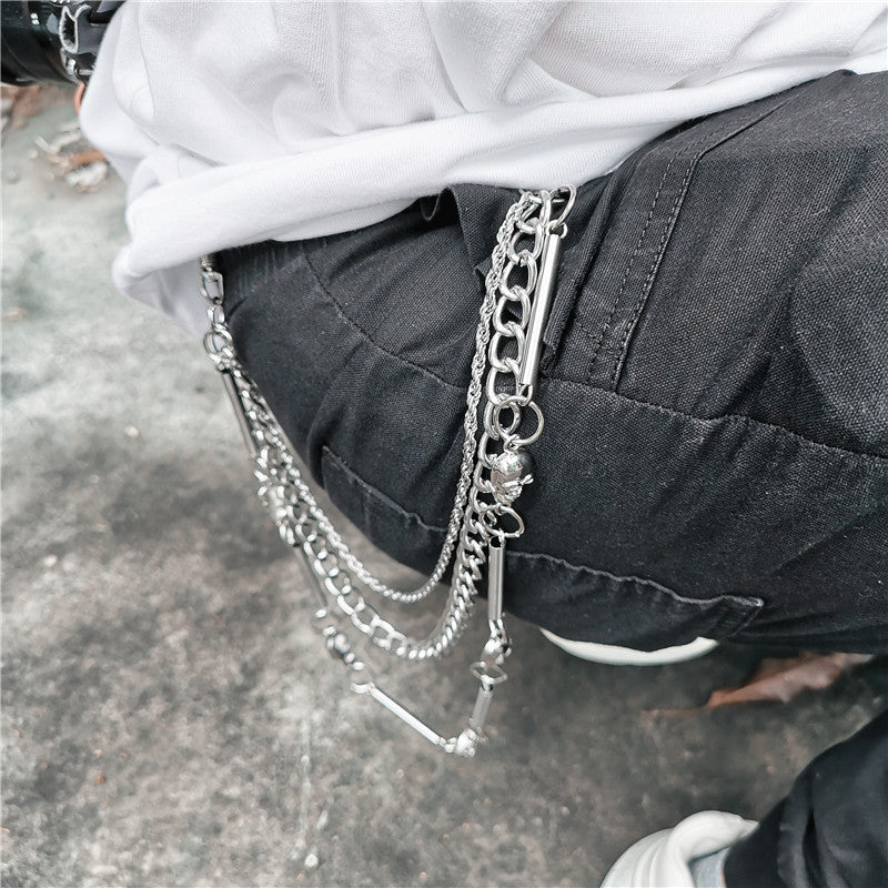 Punk Metal Jeans Chain Skull
