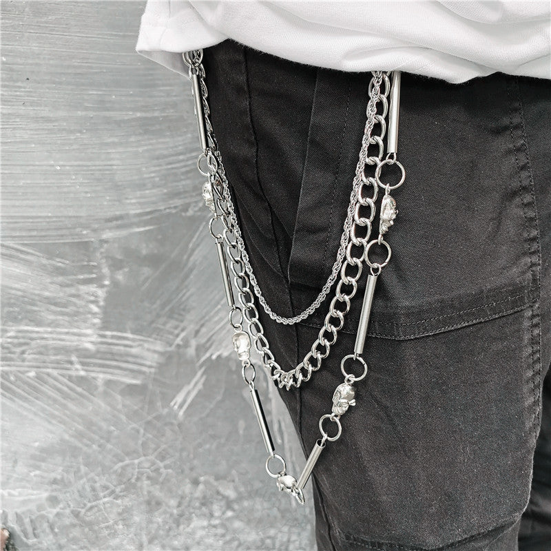 Punk Metal Jeans Chain Skull