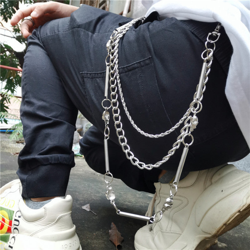 Punk Metal Jeans Chain Skull