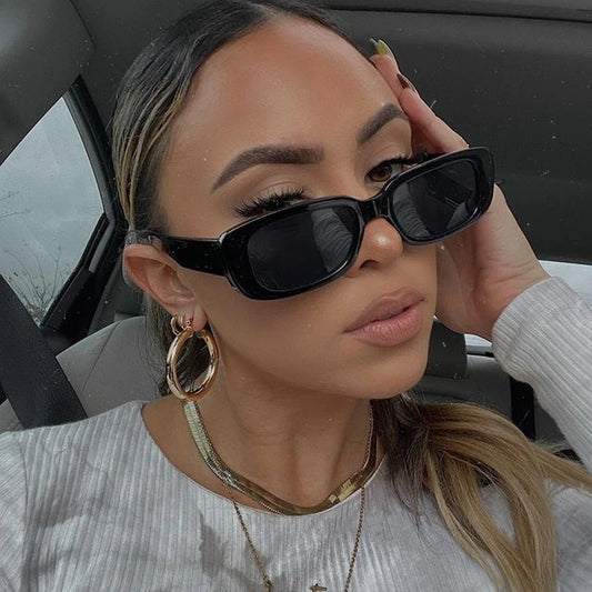 Square Sunglasses Woman Fashion 2022 Vintage Black Shades Sun Glasses