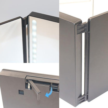 Self-haircutting Retractable Adjustable Makeup Mirror Hanging Three-folding Mirror