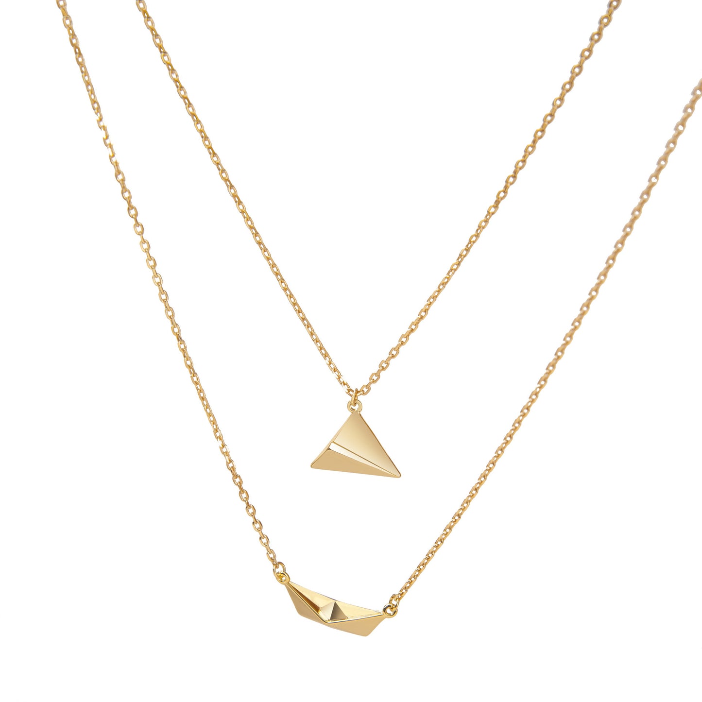 Copper Airplane Boat Multilayer Creative Fashion Necklace